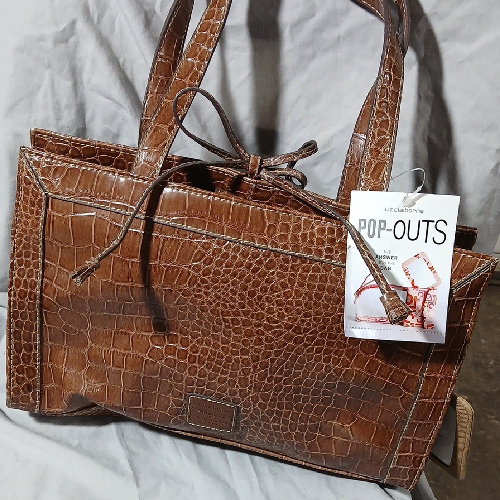 Liz Claiborne Brown Croc-Embossed Women's Bag
